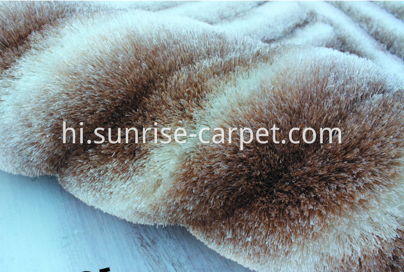 Polyester Shaggy 3D rug Beige color